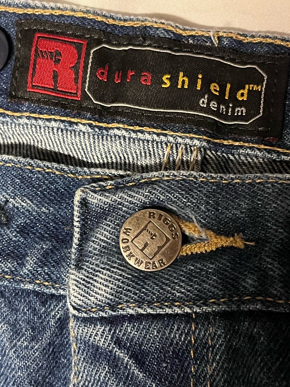 Vintage Riggs Workwear Wrangler Double Knee Carpenter Jeans 34x30 USA‎ Denim - Picture 7 of 11
